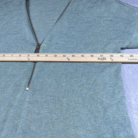 Soft Surroundings Sweater Womens Size Medium Green Sage 1/2 Zip Pullover - Picture 8 of 13